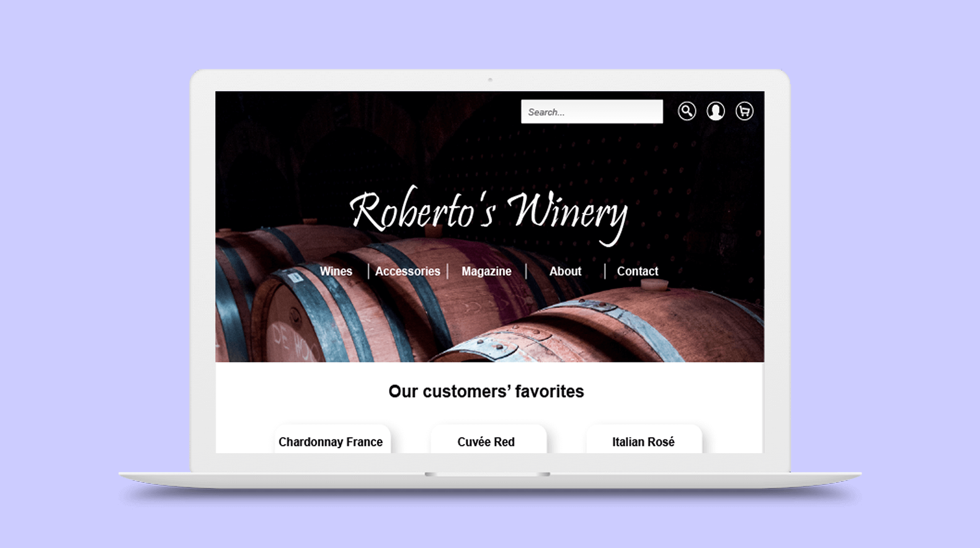 Responsive image about the wine webshop